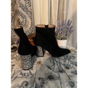 Size 6 Betsey Johnson Boots with Rhinestone Heel
